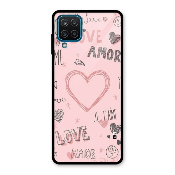 Love Amor Glass Back Case for Galaxy A12