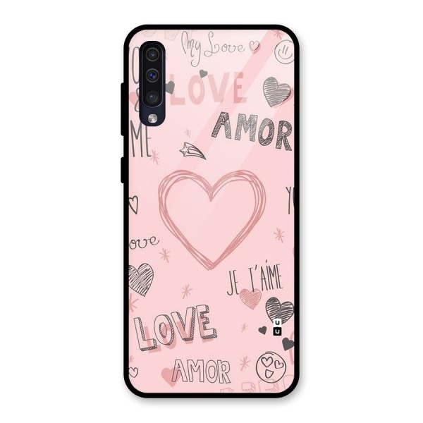 Love Amor Glass Back Case for Galaxy A50