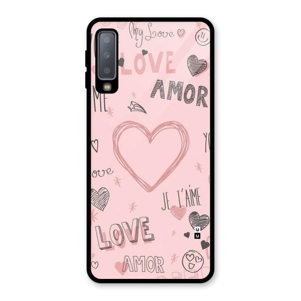 Love Amor Glass Back Case for Galaxy A7 (2018)