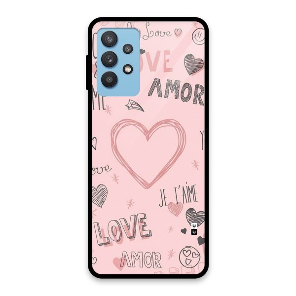 Love Amor Glass Back Case for Galaxy M32 5G