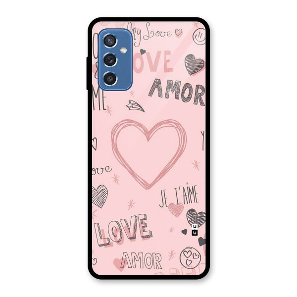 Love Amor Glass Back Case for Galaxy M52 5G