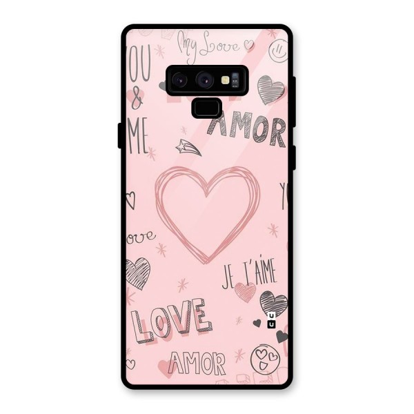 Love Amor Glass Back Case for Galaxy Note 9