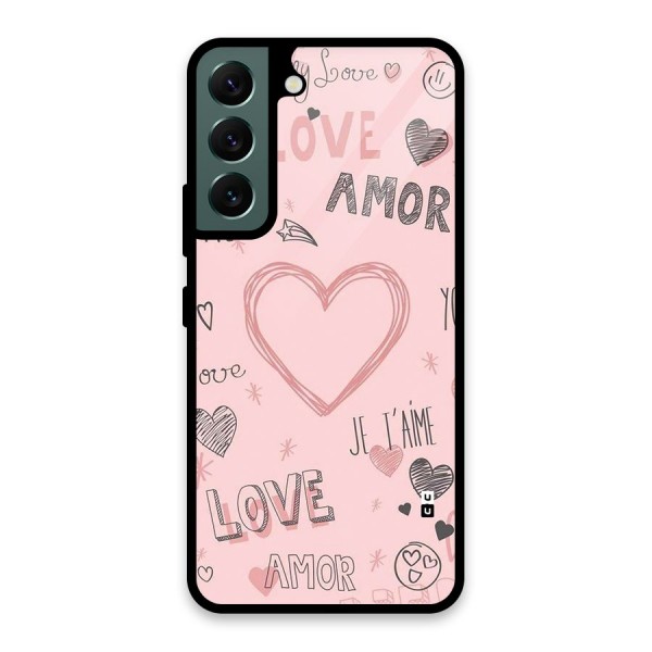 Love Amor Glass Back Case for Galaxy S22 5G