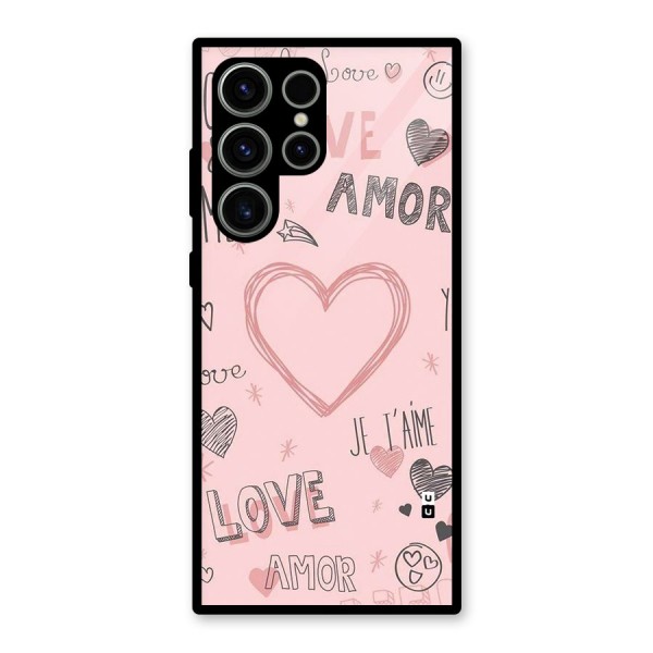 Love Amor Glass Back Case for Galaxy S23 Ultra