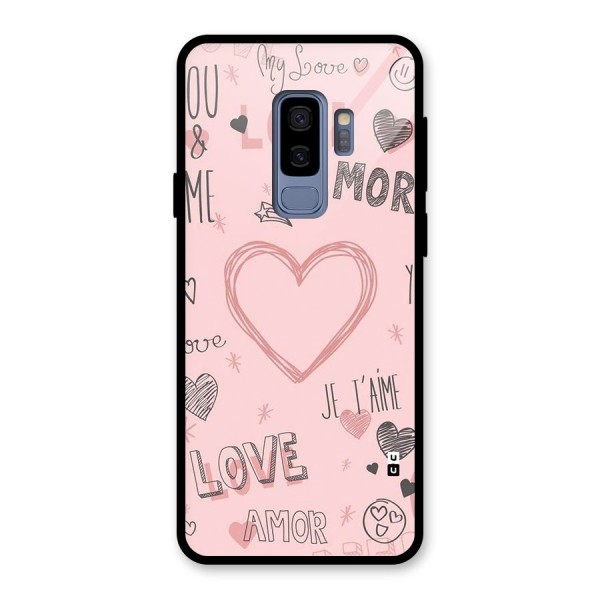 Love Amor Glass Back Case for Galaxy S9 Plus