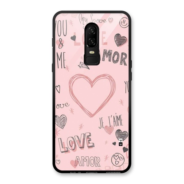 Love Amor Glass Back Case for OnePlus 6
