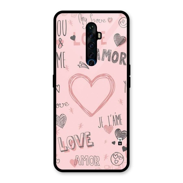 Love Amor Glass Back Case for Oppo Reno2 F