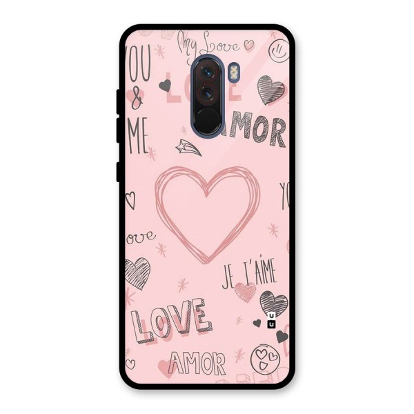 Love Amor Glass Back Case for Poco F1