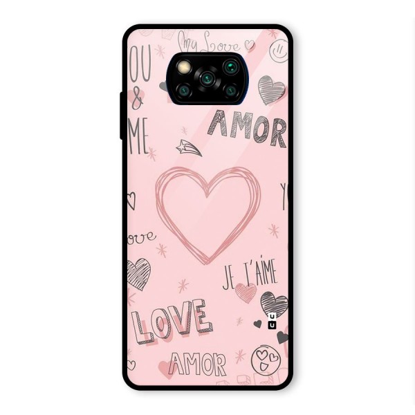 Love Amor Glass Back Case for Poco X3 Pro