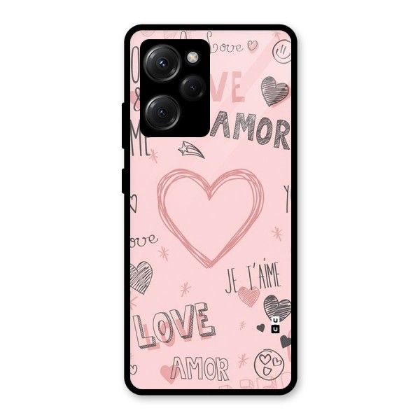 Love Amor Glass Back Case for Poco X5 Pro