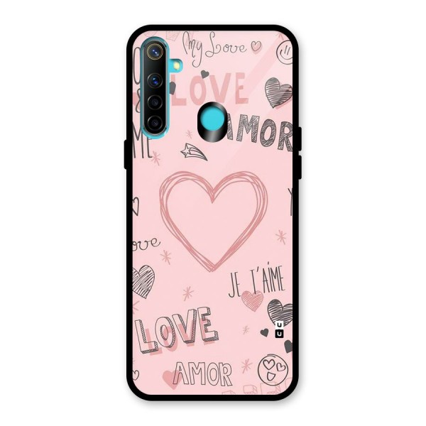 Love Amor Glass Back Case for Realme 5