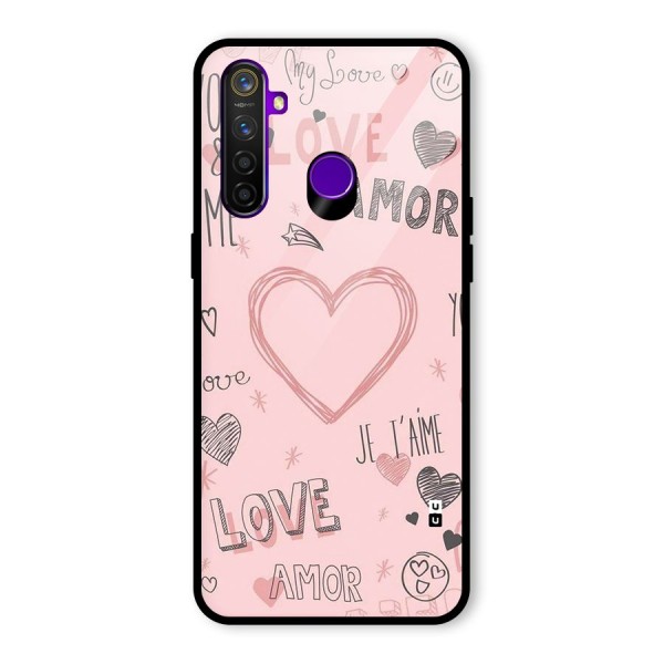 Love Amor Glass Back Case for Realme 5 Pro