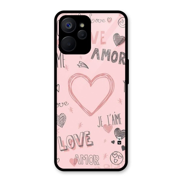 Love Amor Glass Back Case for Realme 9i 5G