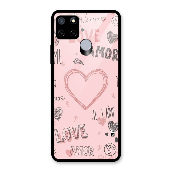 Love Amor Glass Back Case for Realme C15