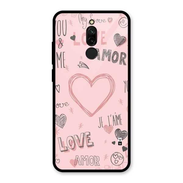 Love Amor Glass Back Case for Redmi 8