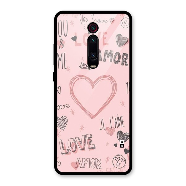 Love Amor Glass Back Case for Redmi K20