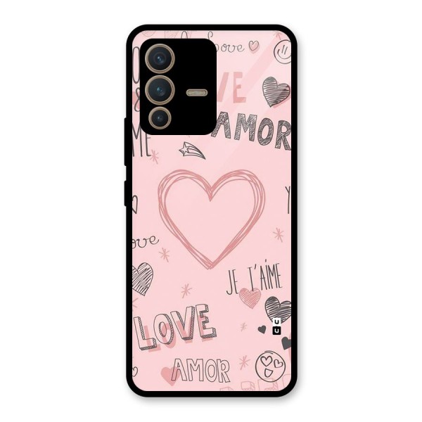 Love Amor Glass Back Case for Vivo V23 5G