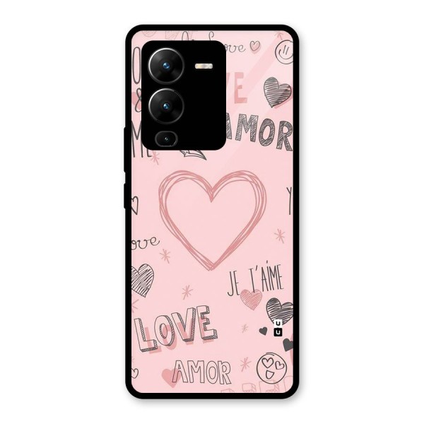 Love Amor Glass Back Case for Vivo V25 Pro