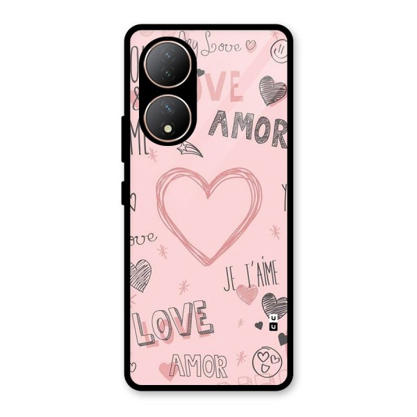 Love Amor Glass Back Case for Vivo Y100