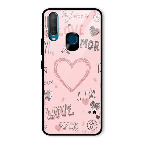 Love Amor Glass Back Case for Vivo Y12