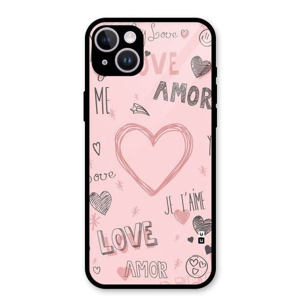 Love Amor Glass Back Case for iPhone 14 Plus