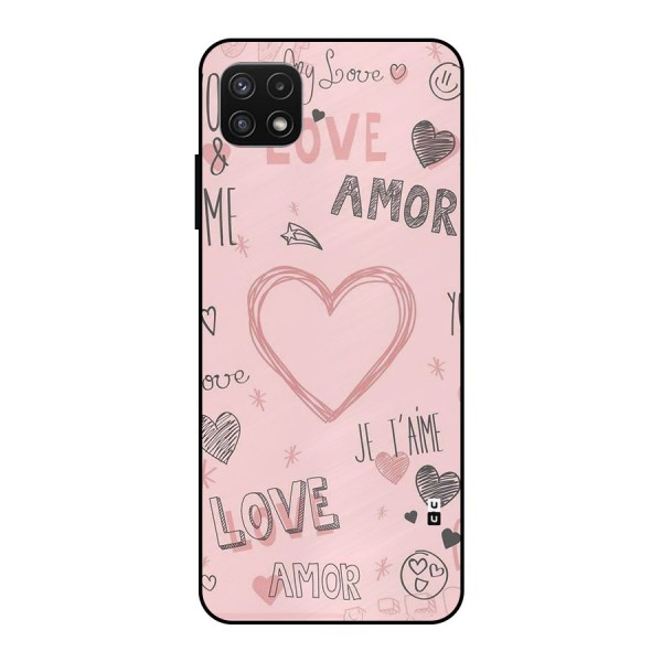 Love Amor Metal Back Case for Galaxy A22 5G