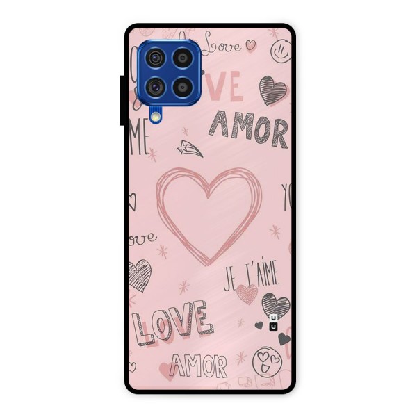 Love Amor Metal Back Case for Galaxy F62