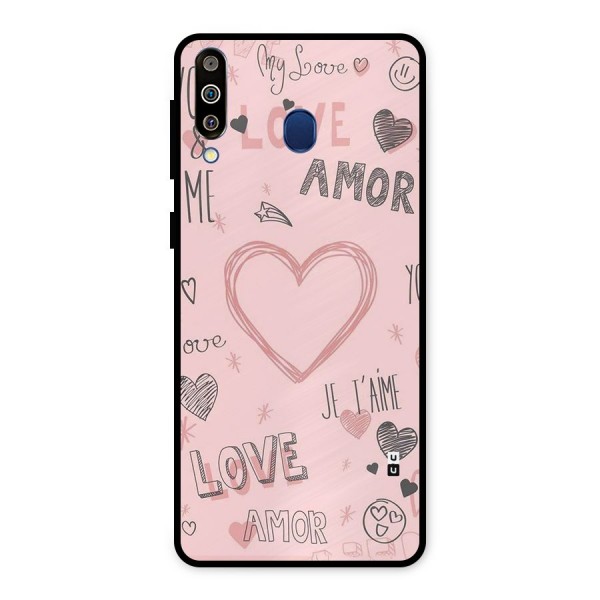 Love Amor Metal Back Case for Galaxy M30