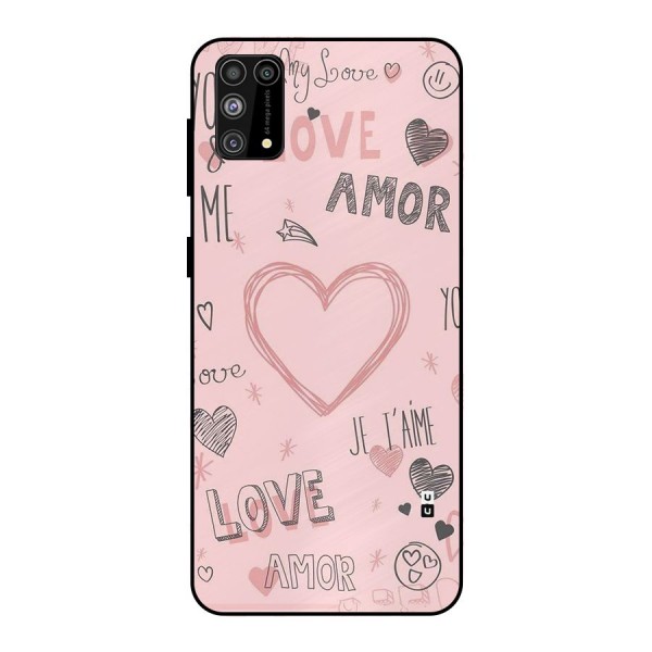 Love Amor Metal Back Case for Galaxy M31