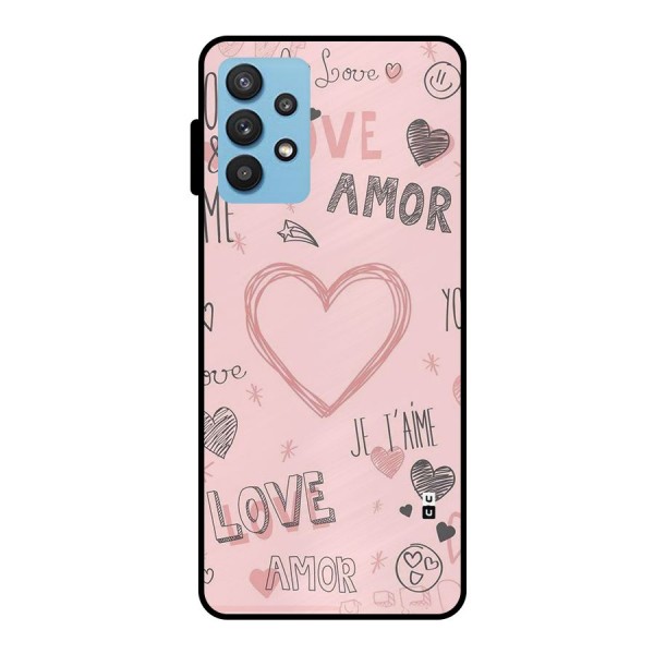 Love Amor Metal Back Case for Galaxy M32 5G