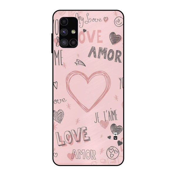 Love Amor Metal Back Case for Galaxy M51