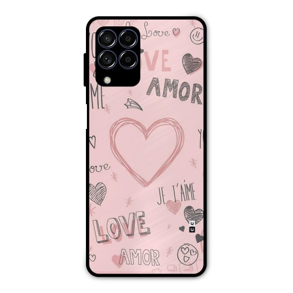 Love Amor Metal Back Case for Galaxy M53 5G