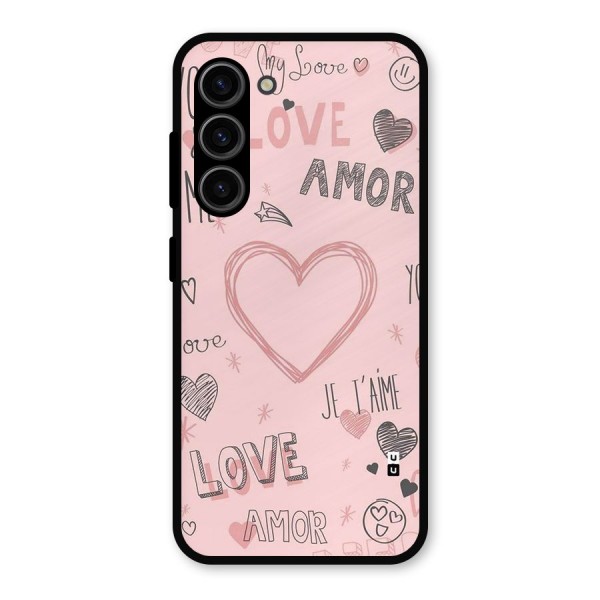 Love Amor Metal Back Case for Galaxy S23