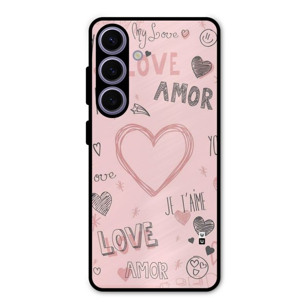 Love Amor Metal Back Case for Galaxy S24