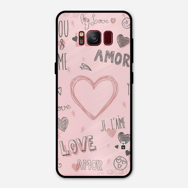 Love Amor Metal Back Case for Galaxy S8