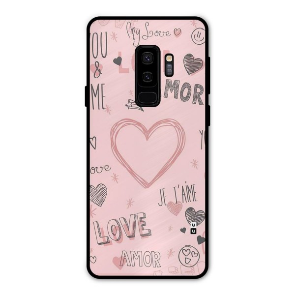 Love Amor Metal Back Case for Galaxy S9 Plus