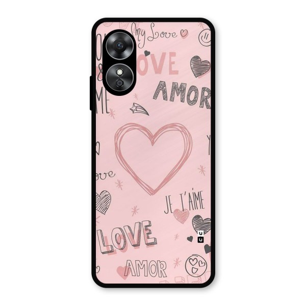 Love Amor Metal Back Case for Oppo A17