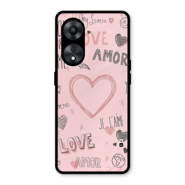 Love Amor Metal Back Case for Oppo A78