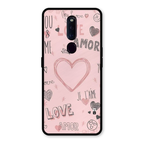 Love Amor Metal Back Case for Oppo F11 Pro