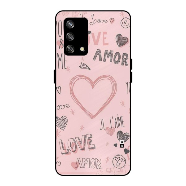 Love Amor Metal Back Case for Oppo F19