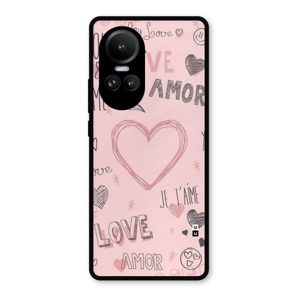 Love Amor Metal Back Case for Oppo Reno10 Pro