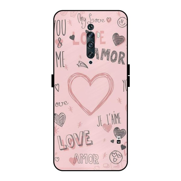 Love Amor Metal Back Case for Oppo Reno2 F