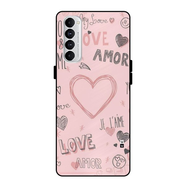 Love Amor Metal Back Case for Oppo Reno4 Pro