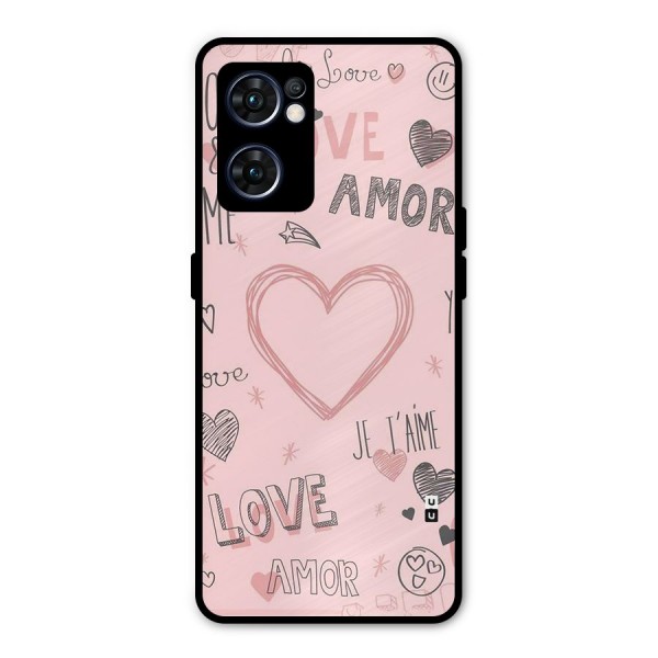 Love Amor Metal Back Case for Oppo Reno7 5G