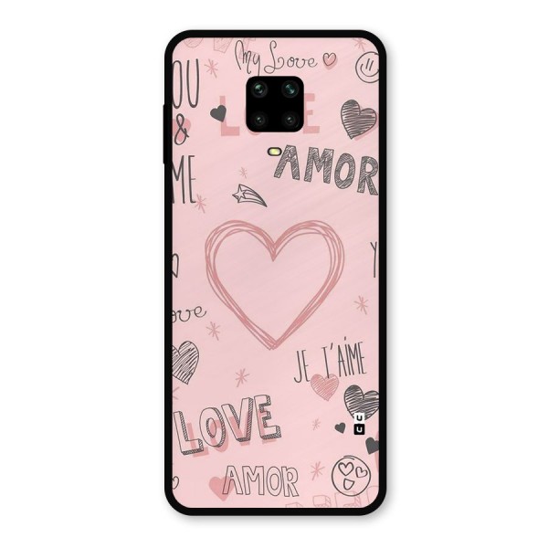 Love Amor Metal Back Case for Poco M2 Pro