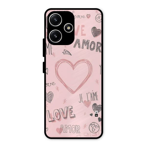 Love Amor Metal Back Case for Poco M6 Pro