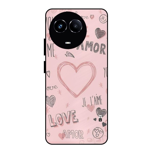 Love Amor Metal Back Case for Realme 11 5G