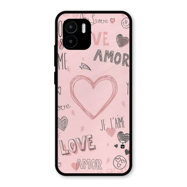 Love Amor Metal Back Case for Redmi A1