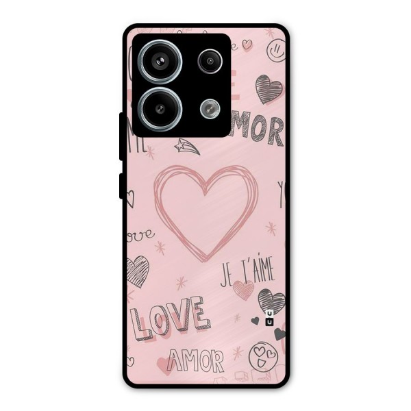 Love Amor Metal Back Case for Redmi Note 13 Pro 5G