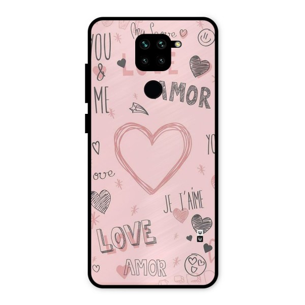 Love Amor Metal Back Case for Redmi Note 9